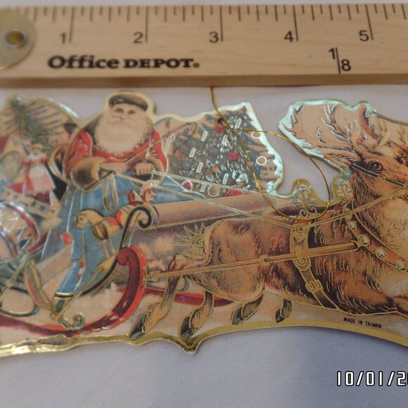Vintage 1986 Merrimack? Ornaments 2 sided Hong Kong Outlined in Gold Old World - Picture 12 of 16